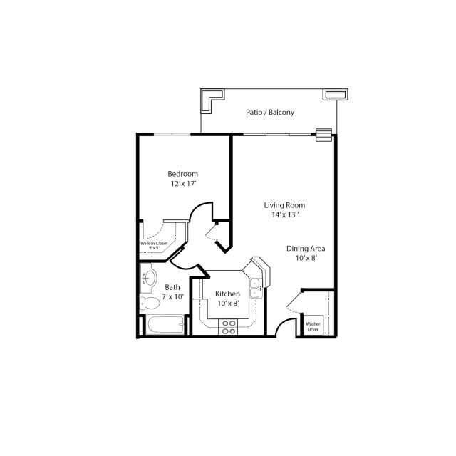 1BR D Prairie Crest Apartments Verona, WI