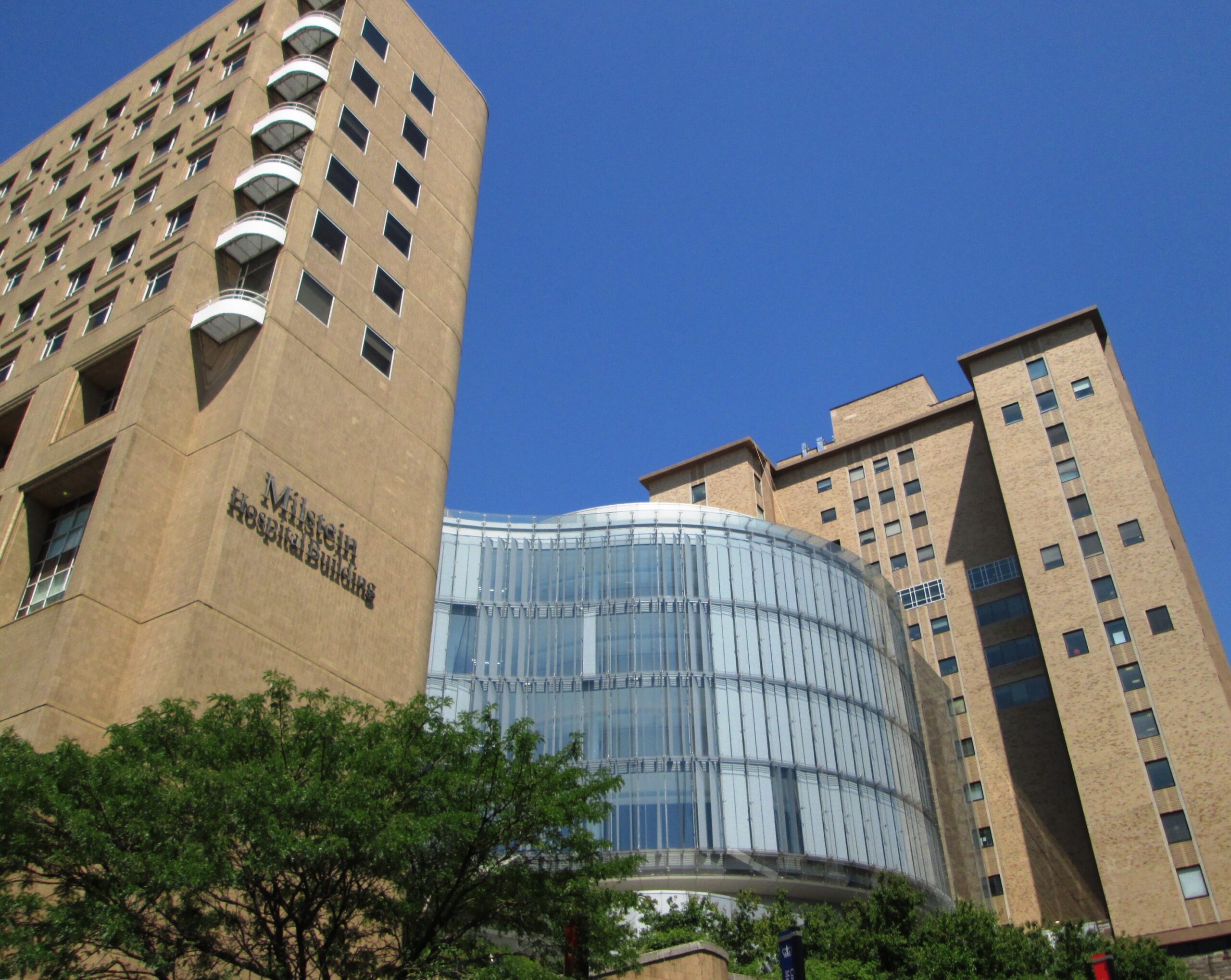 Columbia University Medical Center buildings from West 165th Street and Riverside Drive